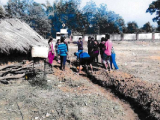 N S S Volunteers during volunteering construction of drainage Kurhadi adopted village.